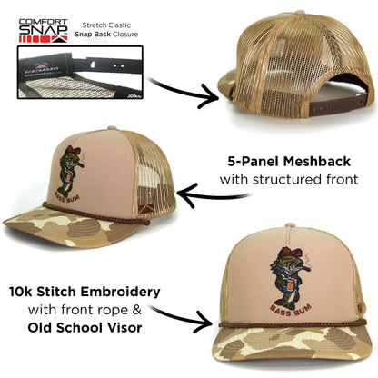 Paramount Outdoors Bass Bum 5 - Panel Bass Fishing Hat - Angler's Pro Tackle & Outdoors