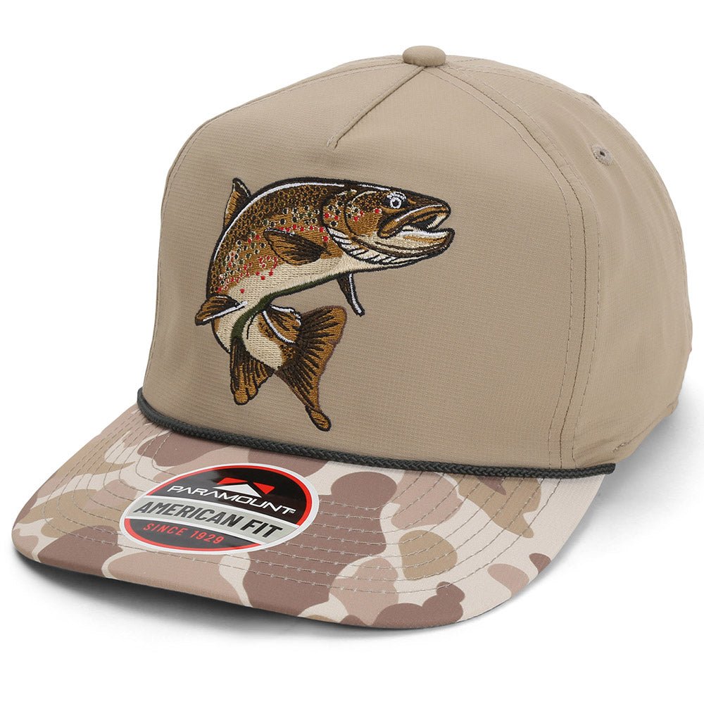 Paramount Outdoors Brown Trout Rope Cap Fly Fishing 5 - Panel - Angler's Pro Tackle & Outdoors