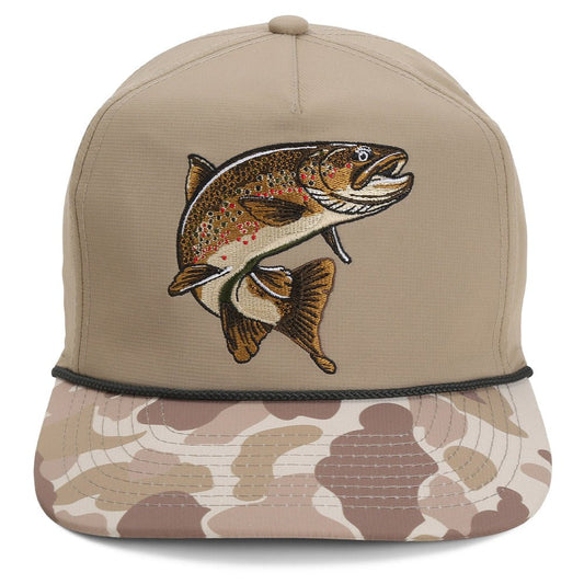 Paramount Outdoors Brown Trout Rope Cap Fly Fishing 5 - Panel - Angler's Pro Tackle & Outdoors