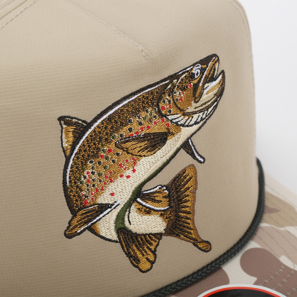 Paramount Outdoors Brown Trout Rope Cap Fly Fishing 5 - Panel - Angler's Pro Tackle & Outdoors