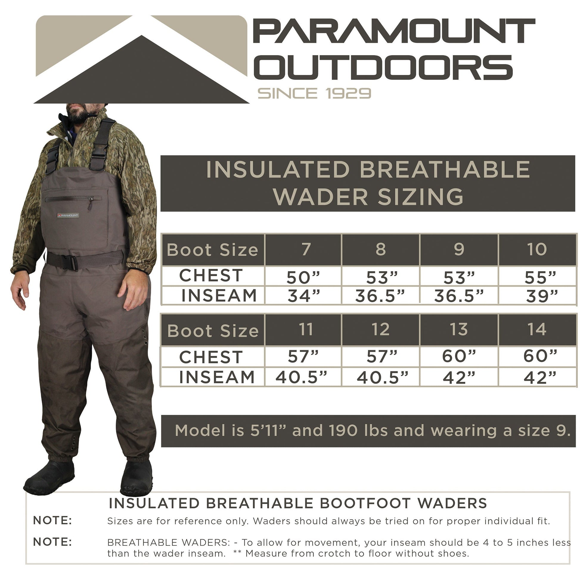 Paramount Outdoors BUFFALO - Insulated Breathable with 1200g Boots - Angler's Pro Tackle & Outdoors