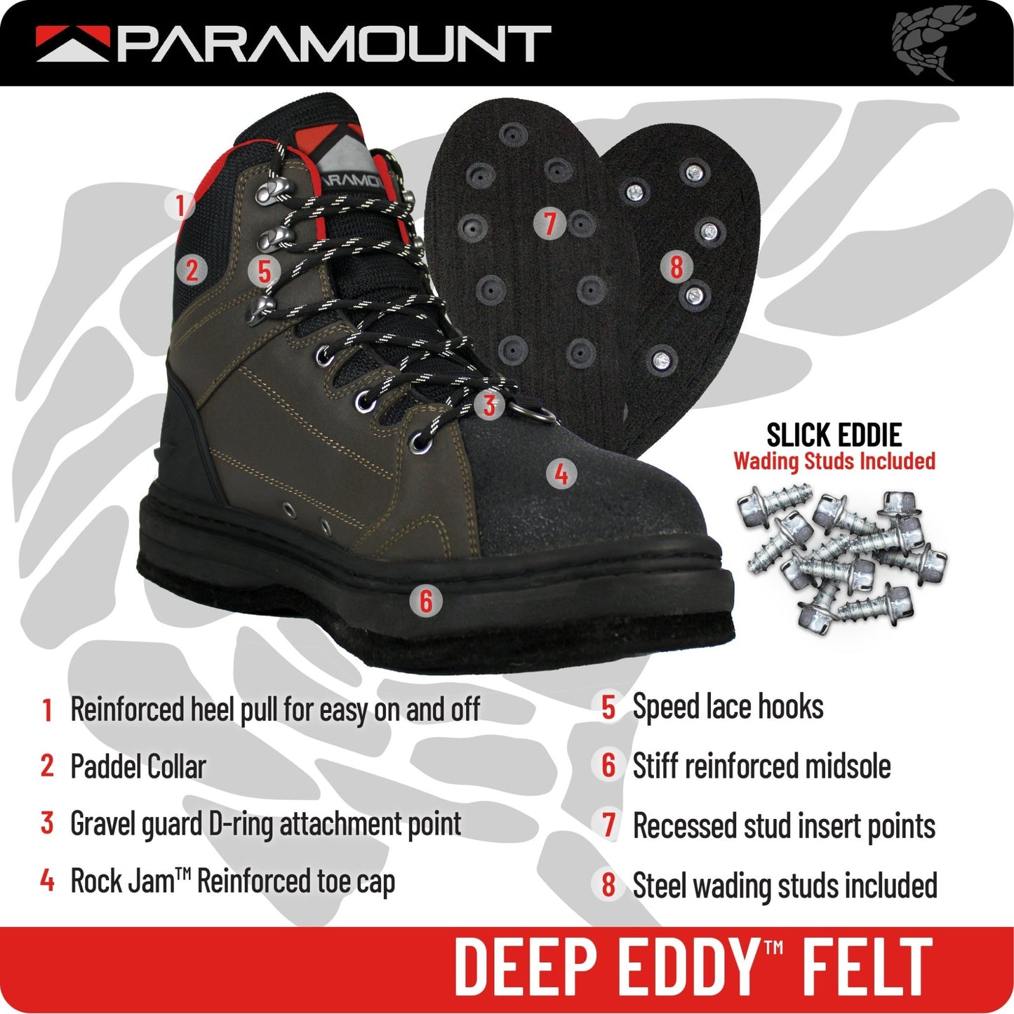 Paramount Outdoors Deep Eddy Felt Wading Boots - Angler's Pro Tackle & Outdoors