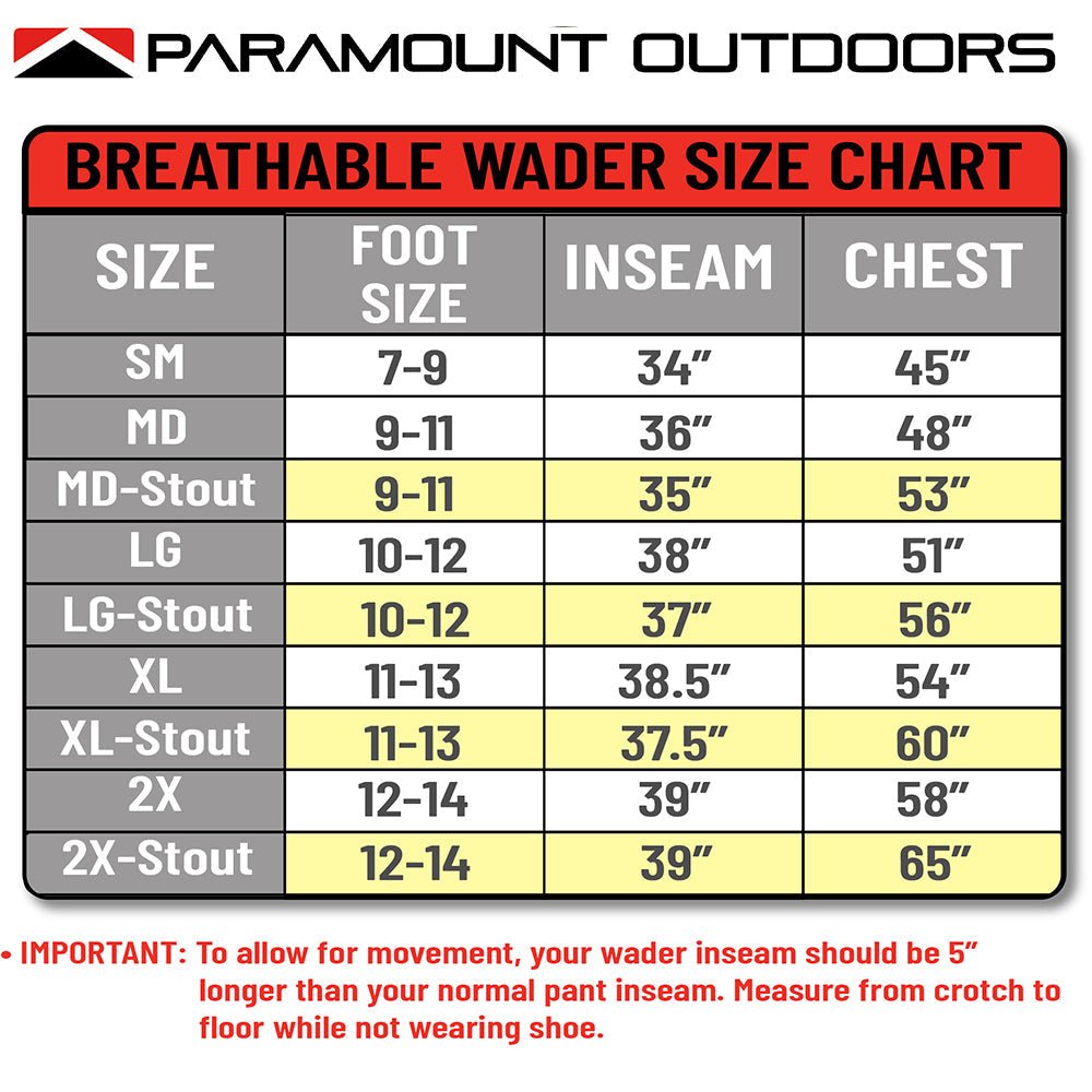 Paramount Outdoors DEEP EDDY Zippered Breathable Chest Wader - Angler's Pro Tackle & Outdoors