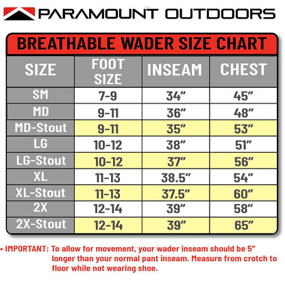 Paramount Outdoors DEEP EDDY Zippered Breathable Chest Wader - Angler's Pro Tackle & Outdoors