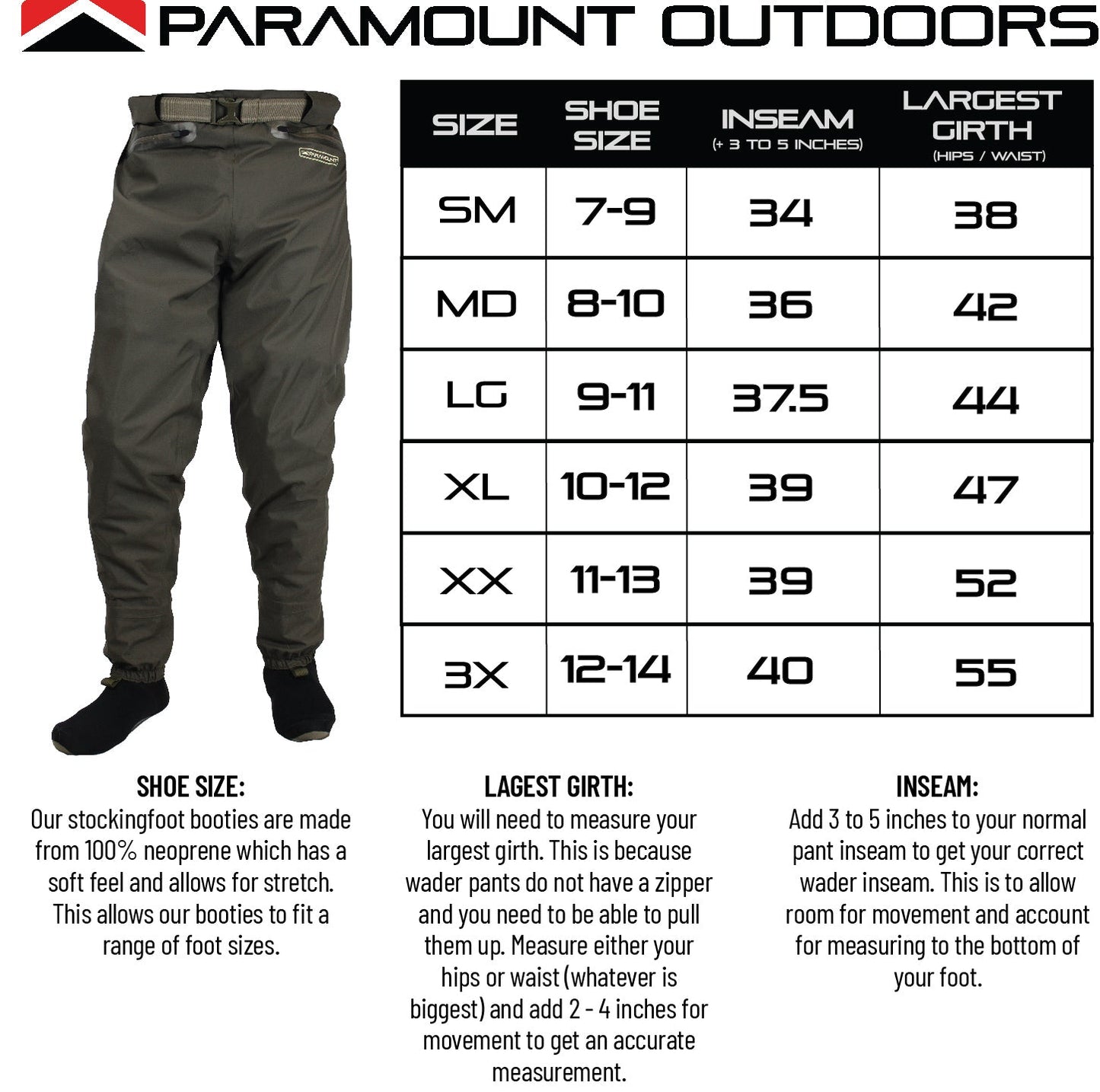 Paramount Outdoors FAST EDDY Waist High Wader Pant - Angler's Pro Tackle & Outdoors