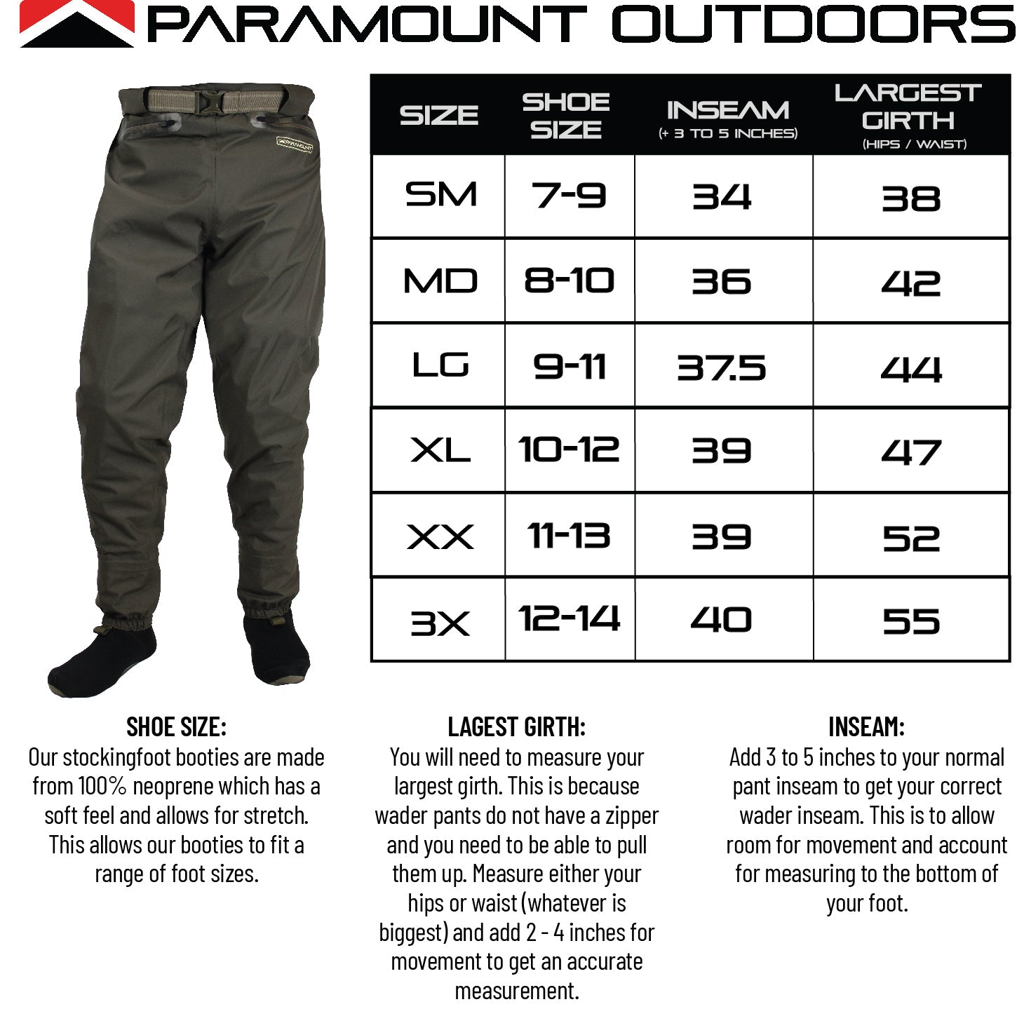 Paramount Outdoors FAST EDDY Waist High Wader Pant - Angler's Pro Tackle & Outdoors