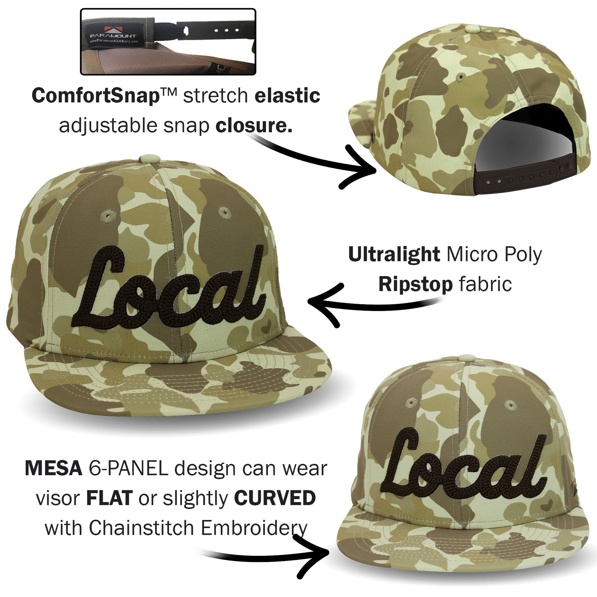 Paramount Outdoors New LOCAL 6 - Panel Mesa Baseball Cap - Angler's Pro Tackle & Outdoors