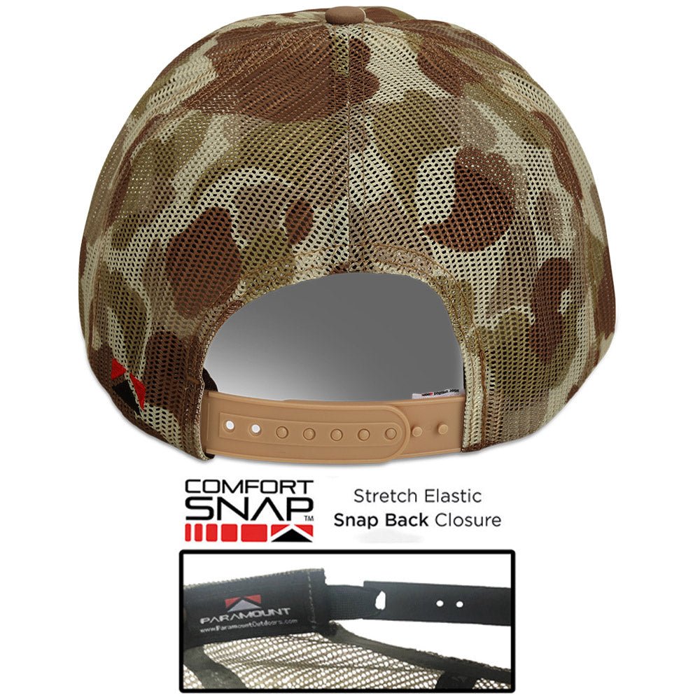 Paramount Outdoors Old School Desert Camo All Mesh Leather Patch American Flag Hat - Angler's Pro Tackle & Outdoors