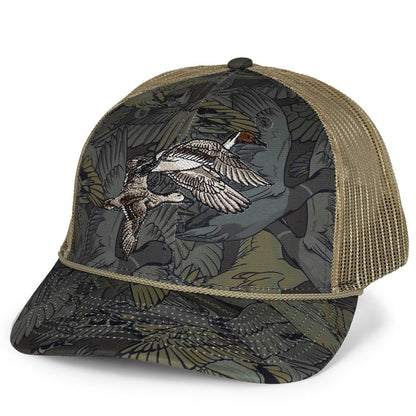 Paramount Outdoors Pintail Pair Duck Hat Waterfowl Print 6 - Panel Rope Cap - Angler's Pro Tackle & Outdoors