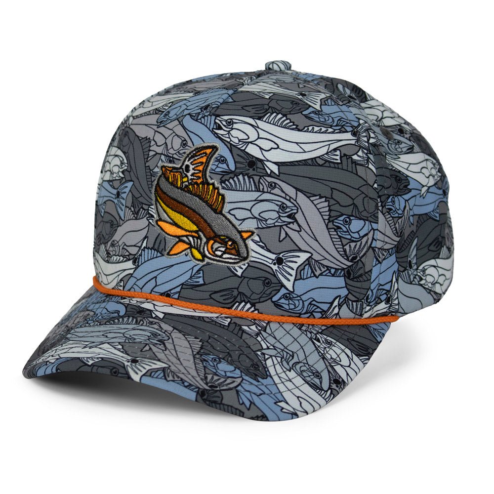 Paramount Outdoors Redfish Stained Glass 5 - Panel Trucker Rope Cap - Angler's Pro Tackle & Outdoors