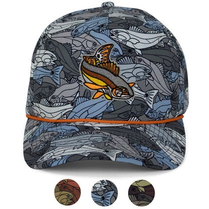 Paramount Outdoors Redfish Stained Glass 5 - Panel Trucker Rope Cap - Angler's Pro Tackle & Outdoors