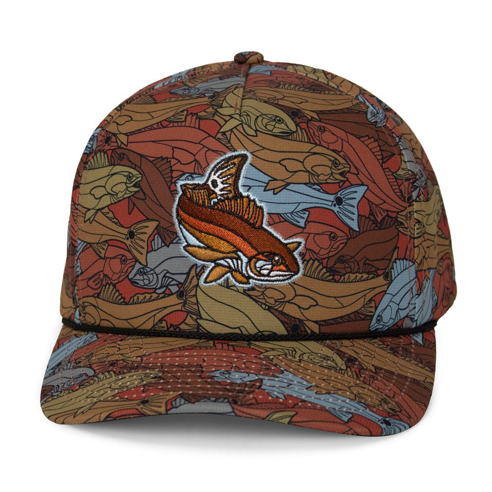 Paramount Outdoors Redfish Stained Glass 5 - Panel Trucker Rope Cap - Angler's Pro Tackle & Outdoors