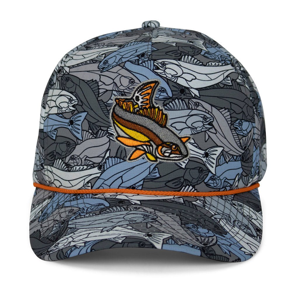 Paramount Outdoors Redfish Stained Glass 5 - Panel Trucker Rope Cap - Angler's Pro Tackle & Outdoors