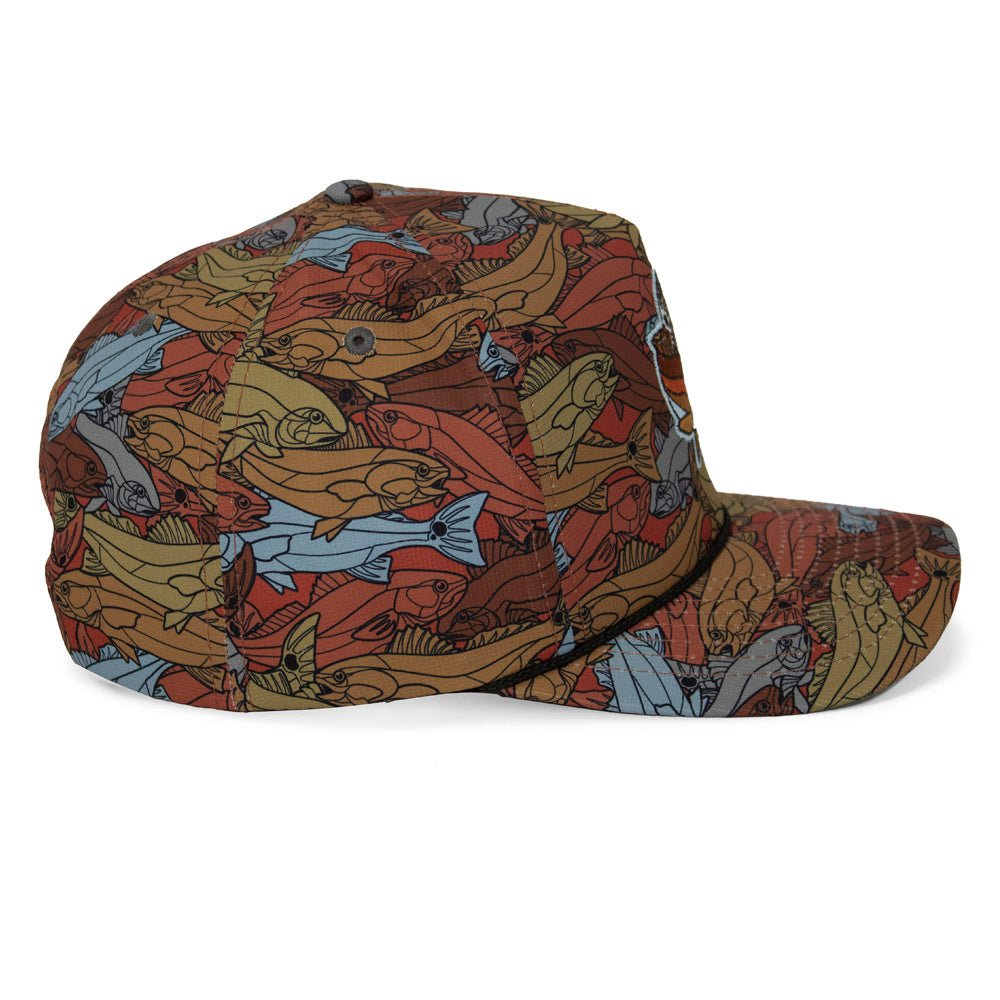 Paramount Outdoors Redfish Stained Glass 5 - Panel Trucker Rope Cap - Angler's Pro Tackle & Outdoors