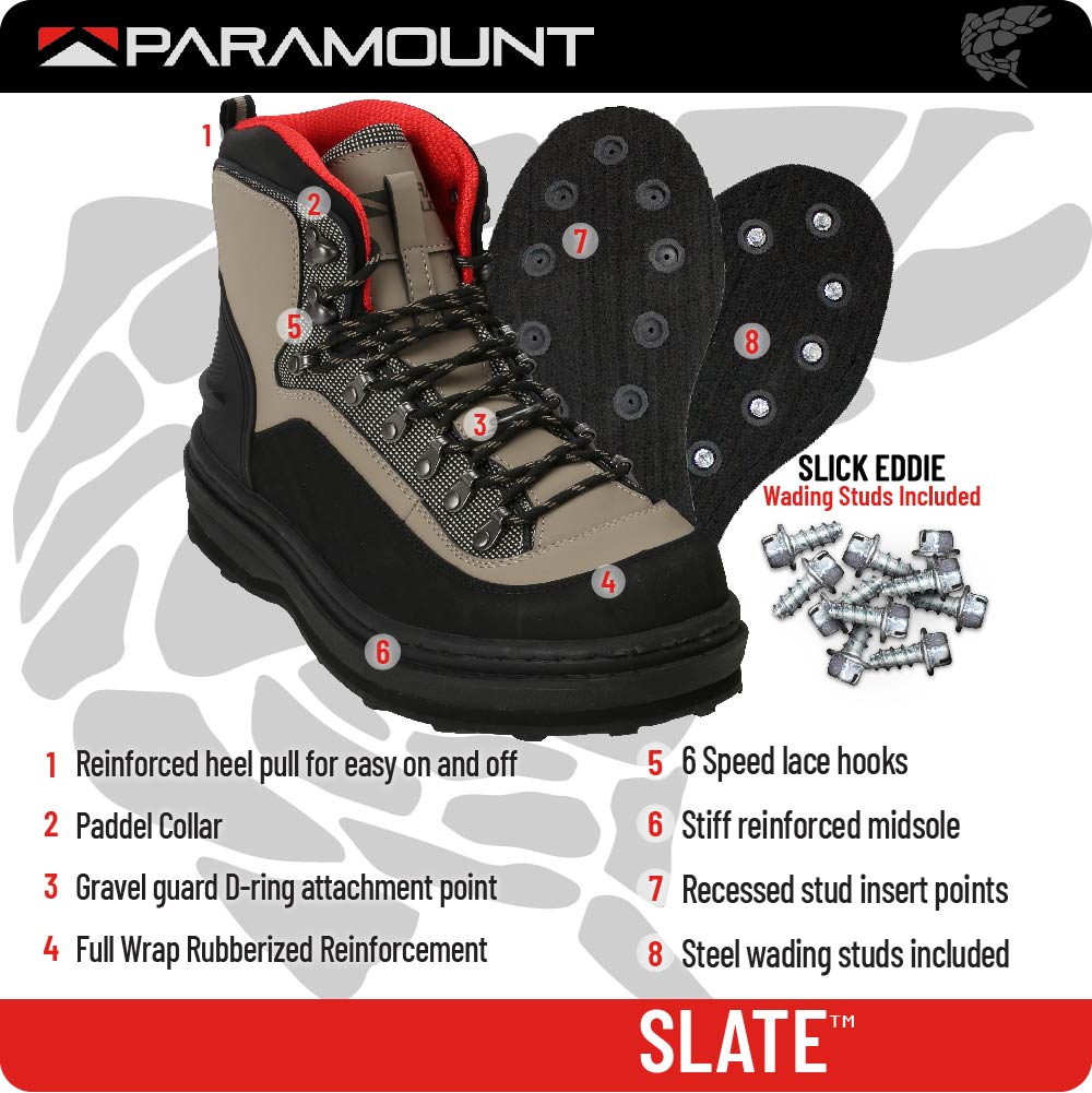 Paramount Outdoors Slate Felt Sole Wading Boots - Angler's Pro Tackle & Outdoors