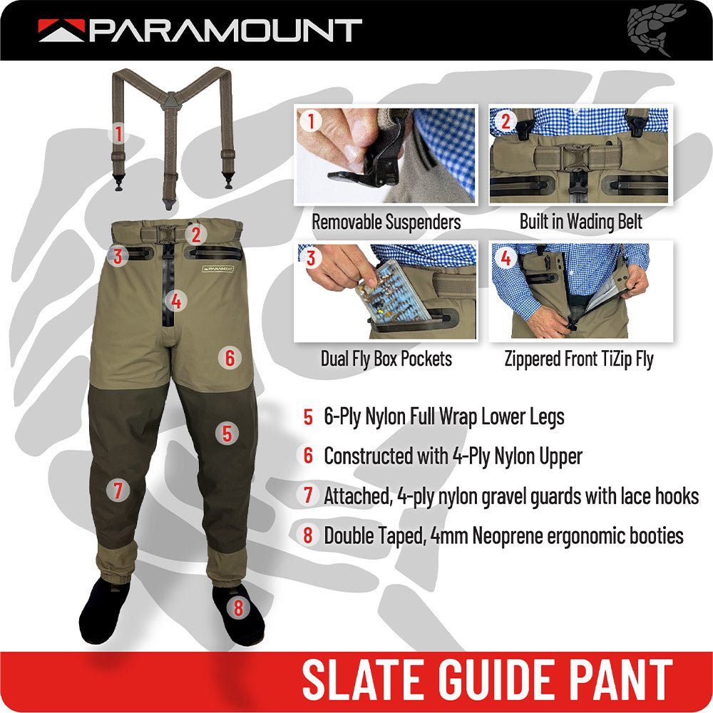 Paramount Outdoors SLATE Zippered Waist High Guide Pant - Angler's Pro Tackle & Outdoors