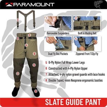 Paramount Outdoors SLATE Zippered Waist High Guide Pant - Angler's Pro Tackle & Outdoors