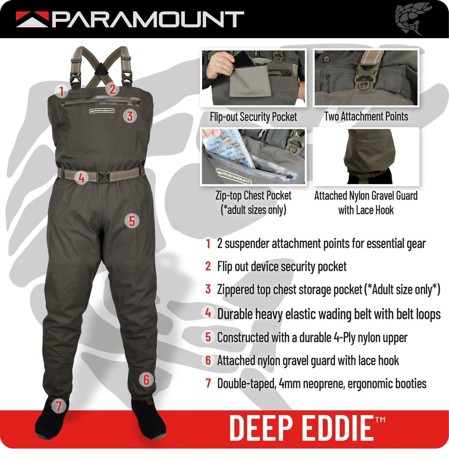 Paramount Outdoors STONEFLY Breathable Fishing Chest Waders - Angler's Pro Tackle & Outdoors