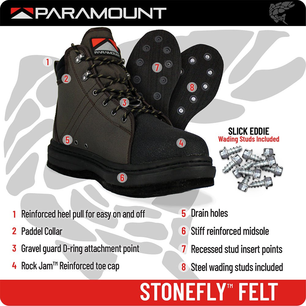 Paramount Outdoors Stonefly Felt Sole Wading Boot - Angler's Pro Tackle & Outdoors