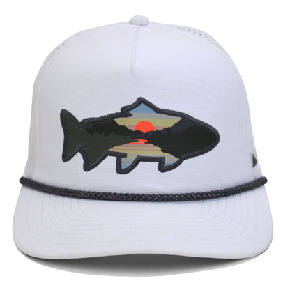 Paramount Outdoors Sunset Fish Silhouette 5 - Panel Performance Rope Cap - Angler's Pro Tackle & Outdoors