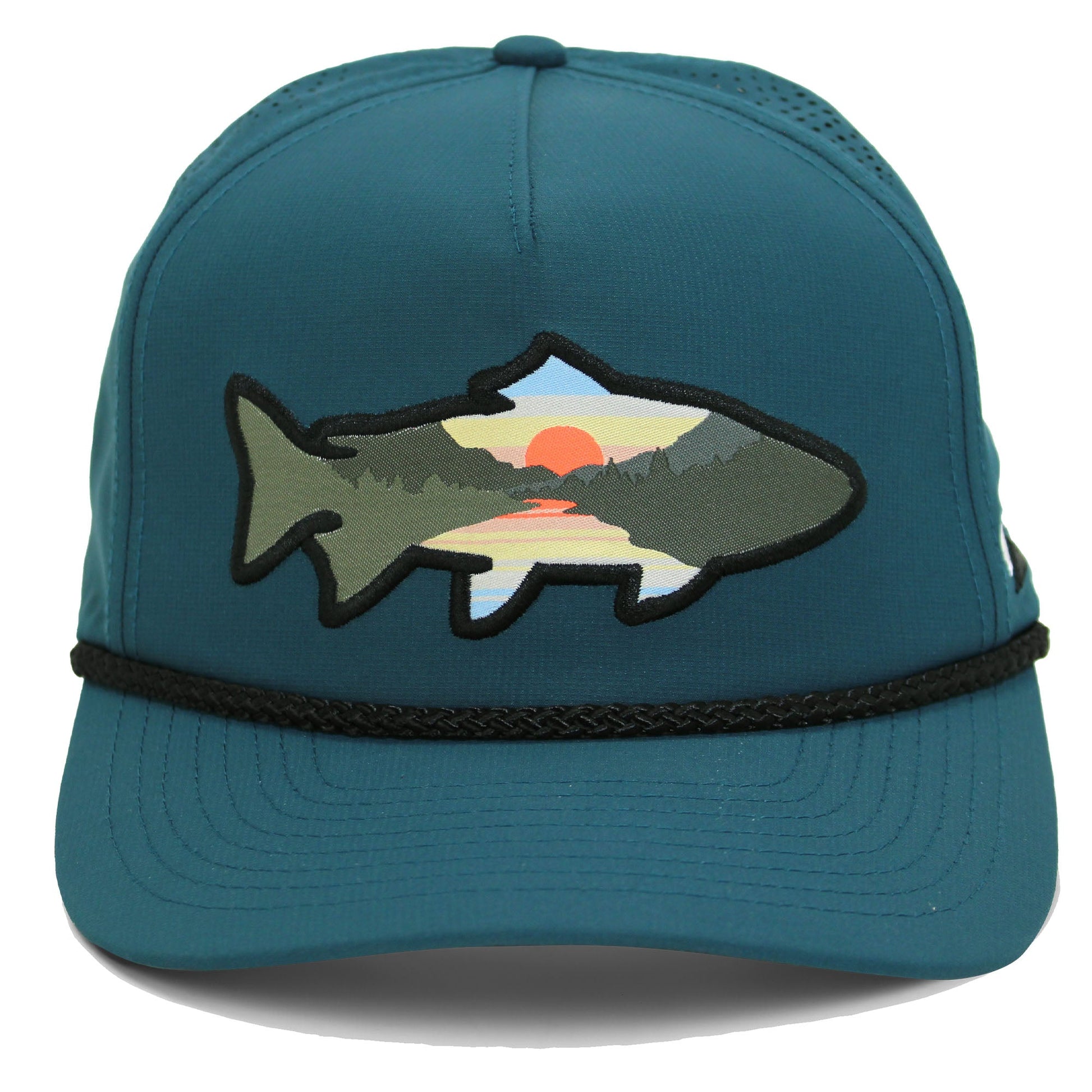 Paramount Outdoors Sunset Fish Silhouette 5 - Panel Performance Rope Cap - Angler's Pro Tackle & Outdoors