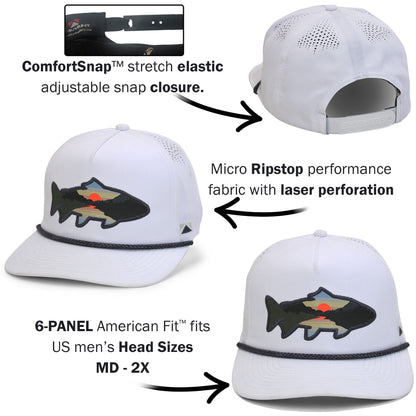 Paramount Outdoors Sunset Fish Silhouette 5 - Panel Performance Rope Cap - Angler's Pro Tackle & Outdoors