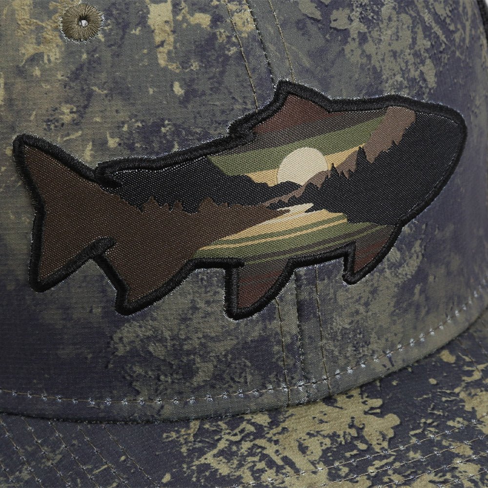 Paramount Outdoors Sunset Trout Fly Fishing Mesh Back Hat Fish Mountain Silhouette - Angler's Pro Tackle & Outdoors