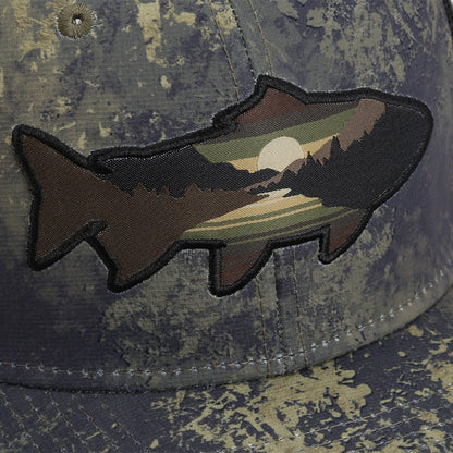 Paramount Outdoors Sunset Trout Fly Fishing Mesh Back Hat Fish Mountain Silhouette - Angler's Pro Tackle & Outdoors