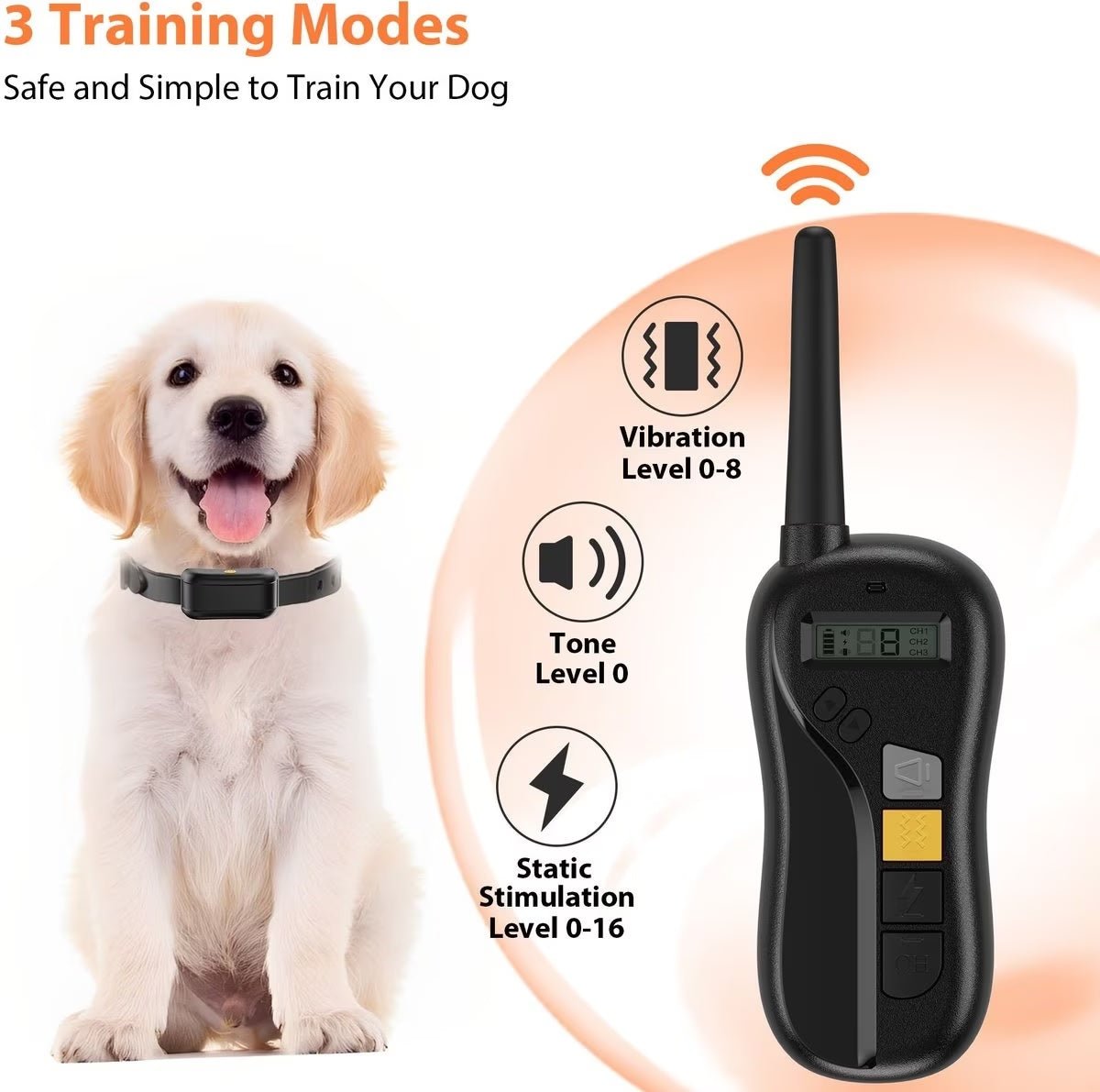 Pawious - Dog Training E - Collar T680 for Hunting - 1400ft Range, IPX68 Waterproof, for Large Dogs - Angler's Pro Tackle & Outdoors