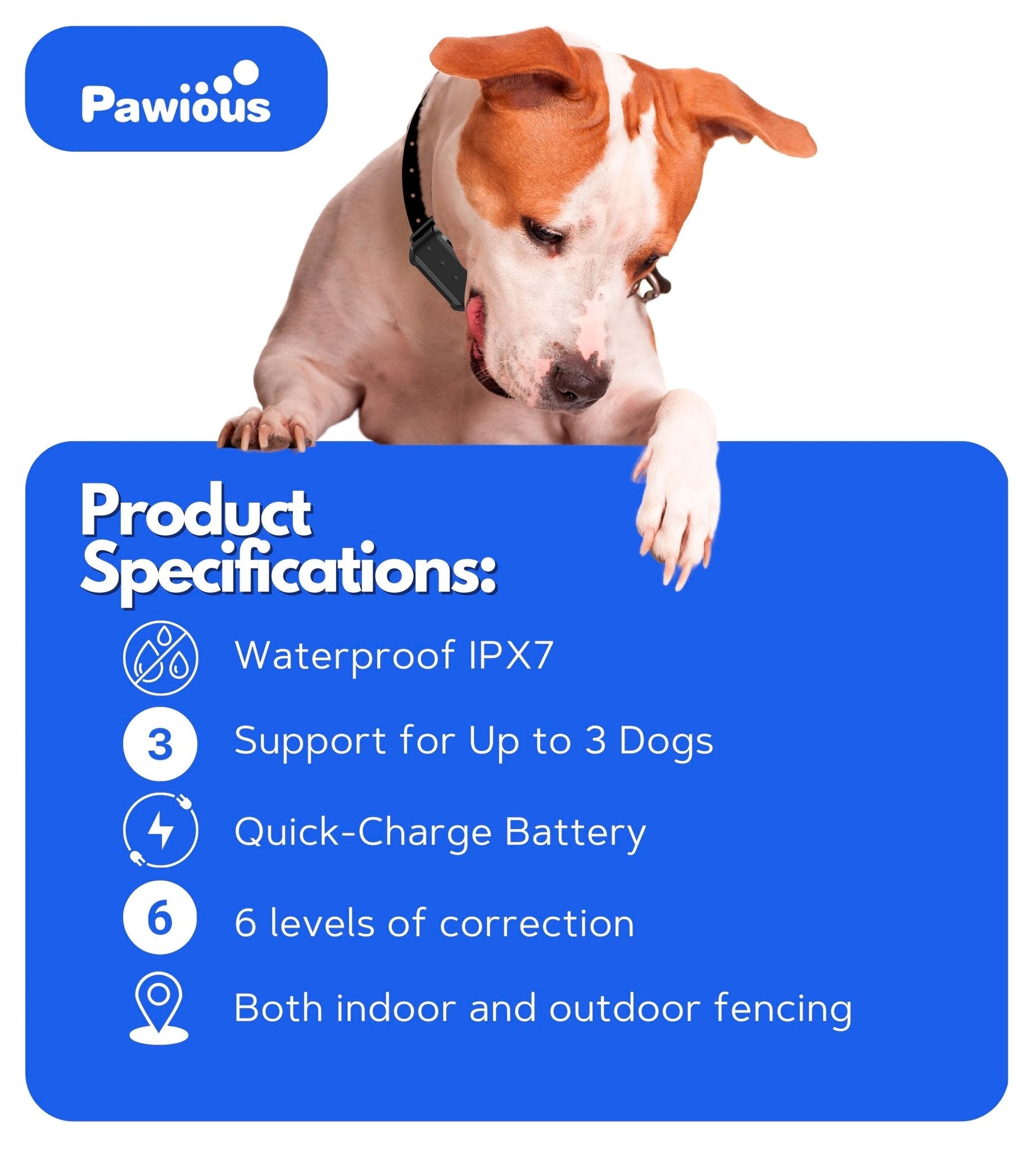 Pawious - Wireless Dog Fence F900 - High Precision, Control Up to 3 Dogs, Secure Up to 1 Acre, Perfect for Homeowners - Angler's Pro Tackle & Outdoors