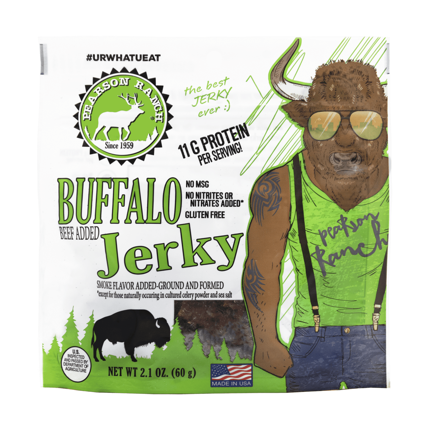 Pearson Ranch - Buffalo Jerky - 2.1oz Resealable Bag - Angler's Pro Tackle & Outdoors