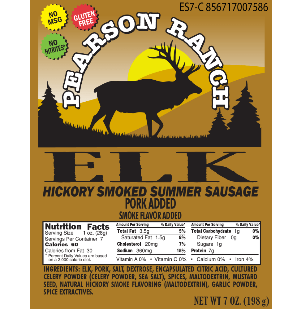 Pearson Ranch - Elk Hickory Smoked Summer Sausage (7 oz.) - Angler's Pro Tackle & Outdoors