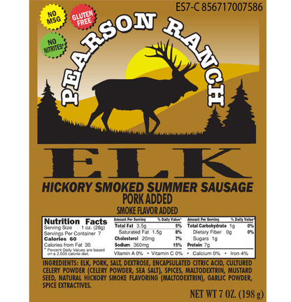 Pearson Ranch - Elk Hickory Smoked Summer Sausage (7 oz.) - Angler's Pro Tackle & Outdoors