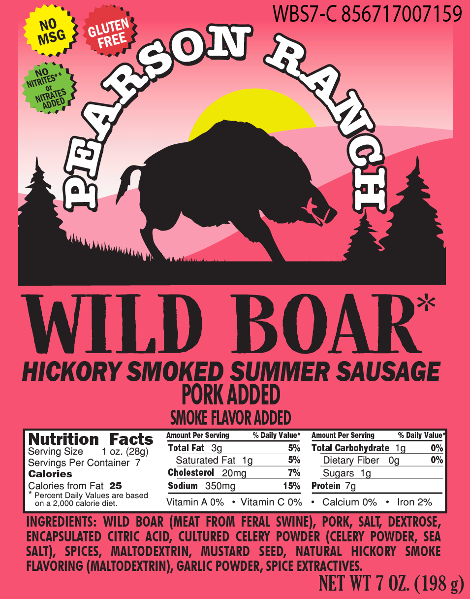 Pearson Ranch - Wild Boar Hickory Smoked Summer Sausage (7 oz.) - Angler's Pro Tackle & Outdoors