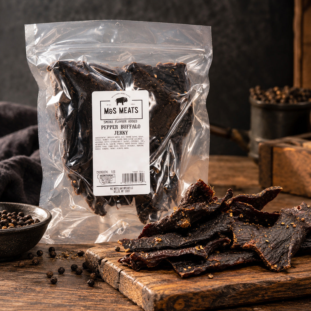 M&S Meats Montana Pepper Buffalo Jerky