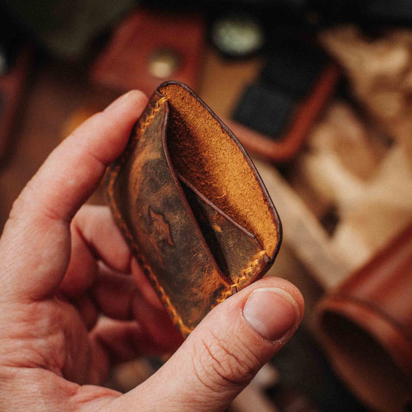 Pirate Goods Double Coin Holder - Peso Pocket Duo | Challenge Coin Case | Handcrafted Leather