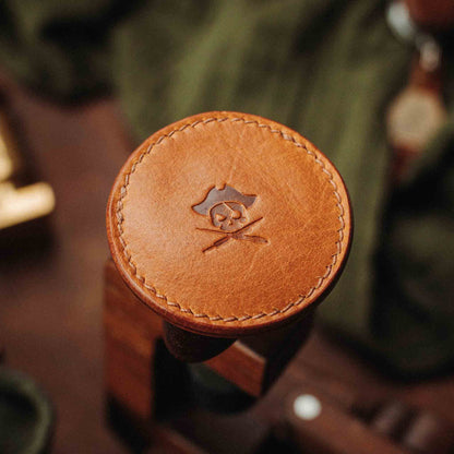 Pirate Goods Round Coin Holder - Peso Pocket v2 | Challenge Coin Case | Handcrafted Leather