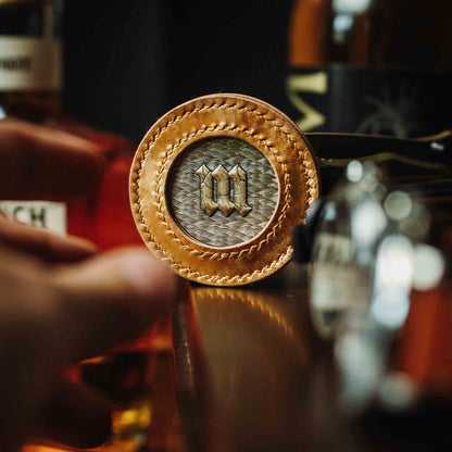 Pirate Goods Round Coin Holder - Peso Pocket v2 | Challenge Coin Case | Handcrafted Leather