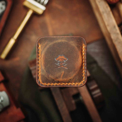 Pirate Goods Challenge Coin Holder - Peso Pocket v3 | Leather Coin Case | Handcrafted EDC
