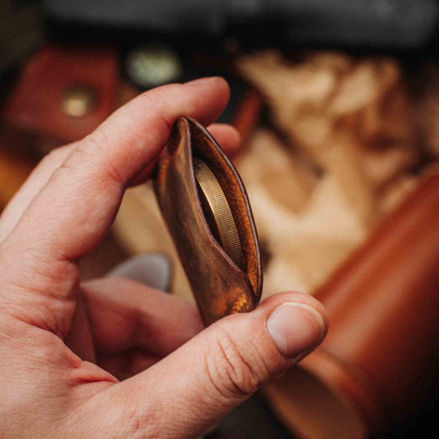 Pirate Goods Challenge Coin Holder - Peso Pocket v3 | Leather Coin Case | Handcrafted EDC