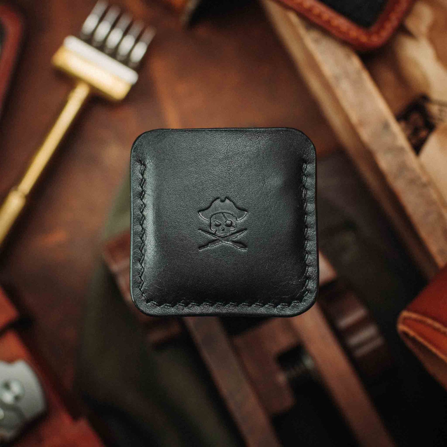 Pirate Goods Challenge Coin Holder - Peso Pocket v3 | Leather Coin Case | Handcrafted EDC