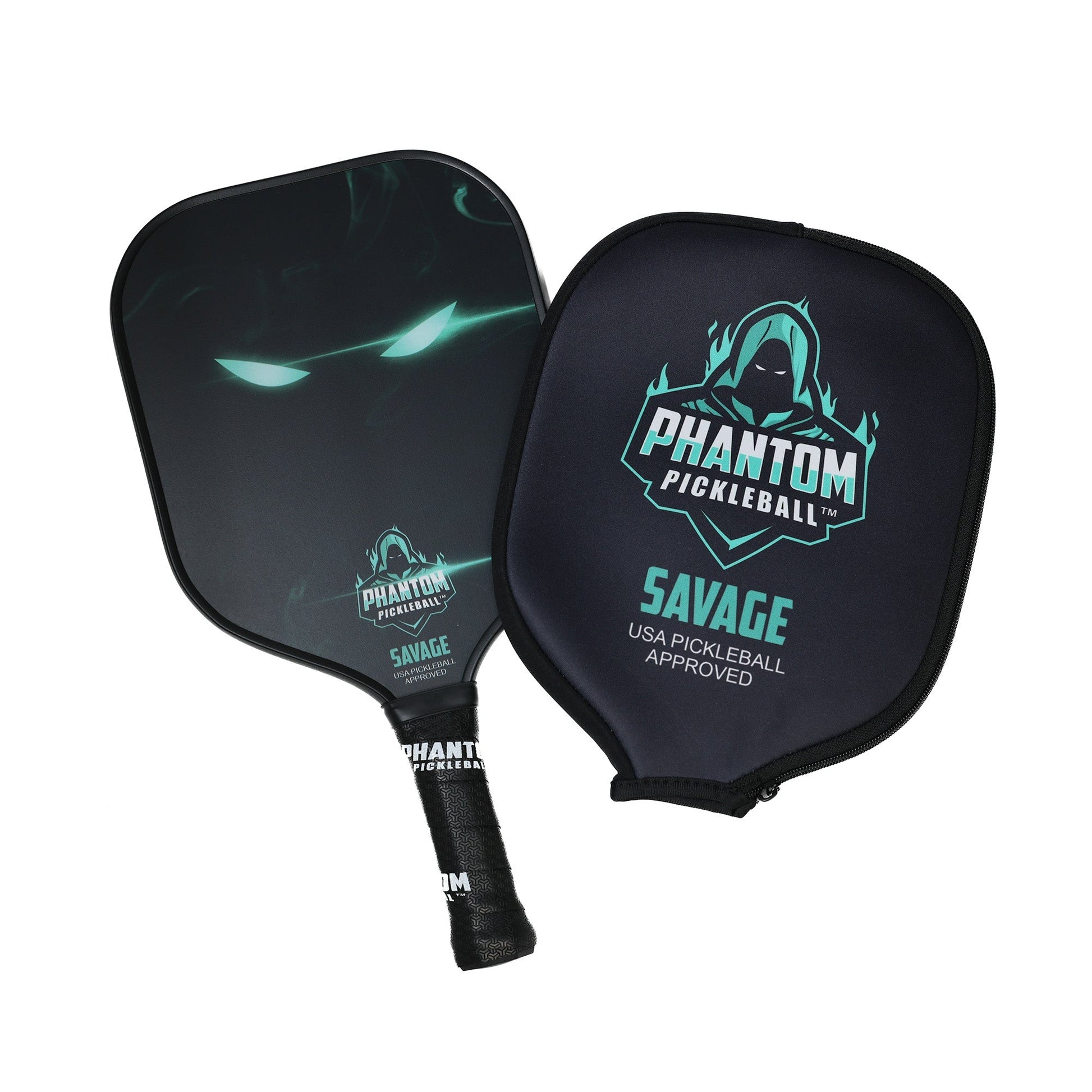 PHANTOM SAVAGE 13MM T800 Carbon Fiber Pickleball Pro Paddle with Cover - Angler's Pro Tackle & Outdoors