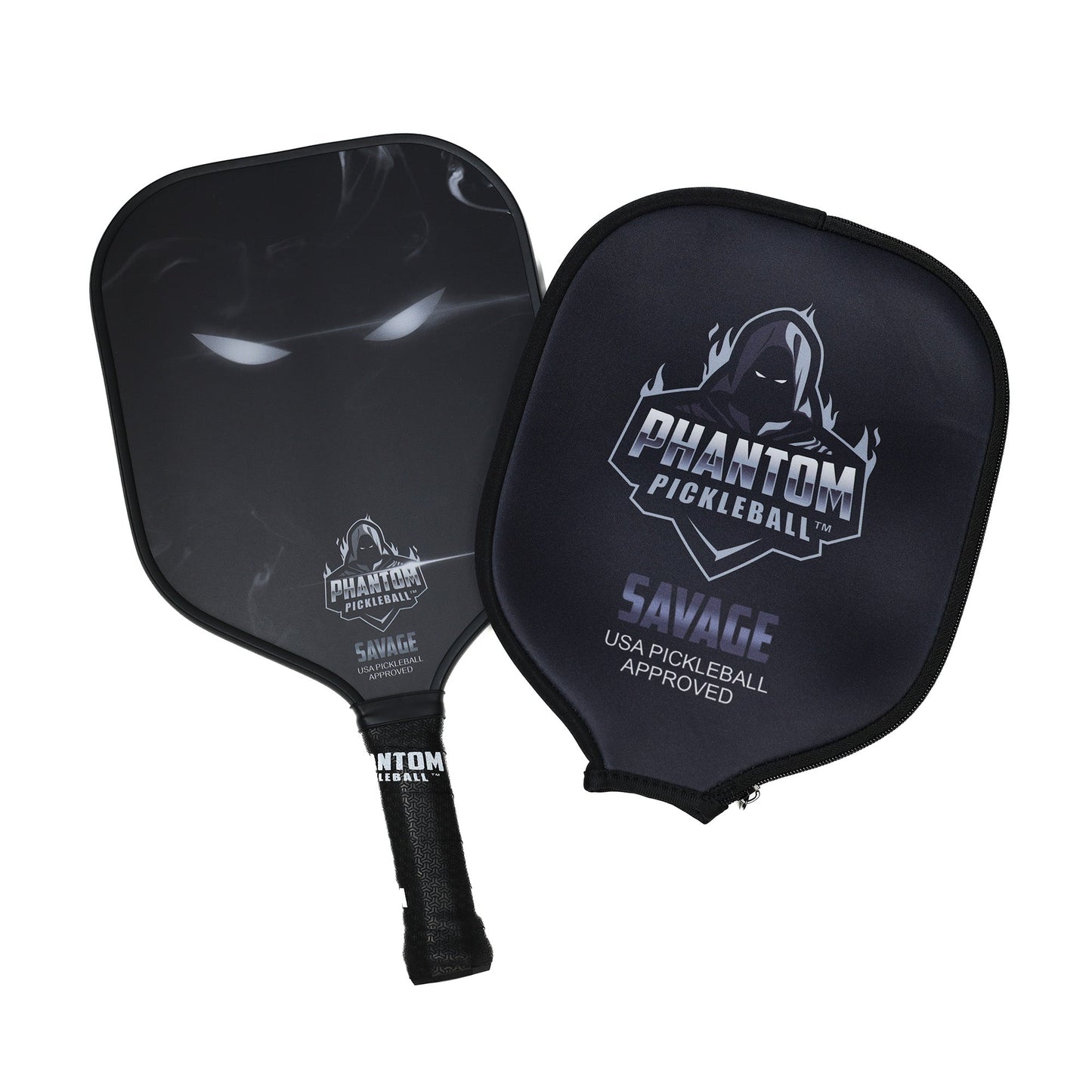 PHANTOM SAVAGE 13MM T800 Carbon Fiber Pickleball Pro Paddle with Cover - Angler's Pro Tackle & Outdoors