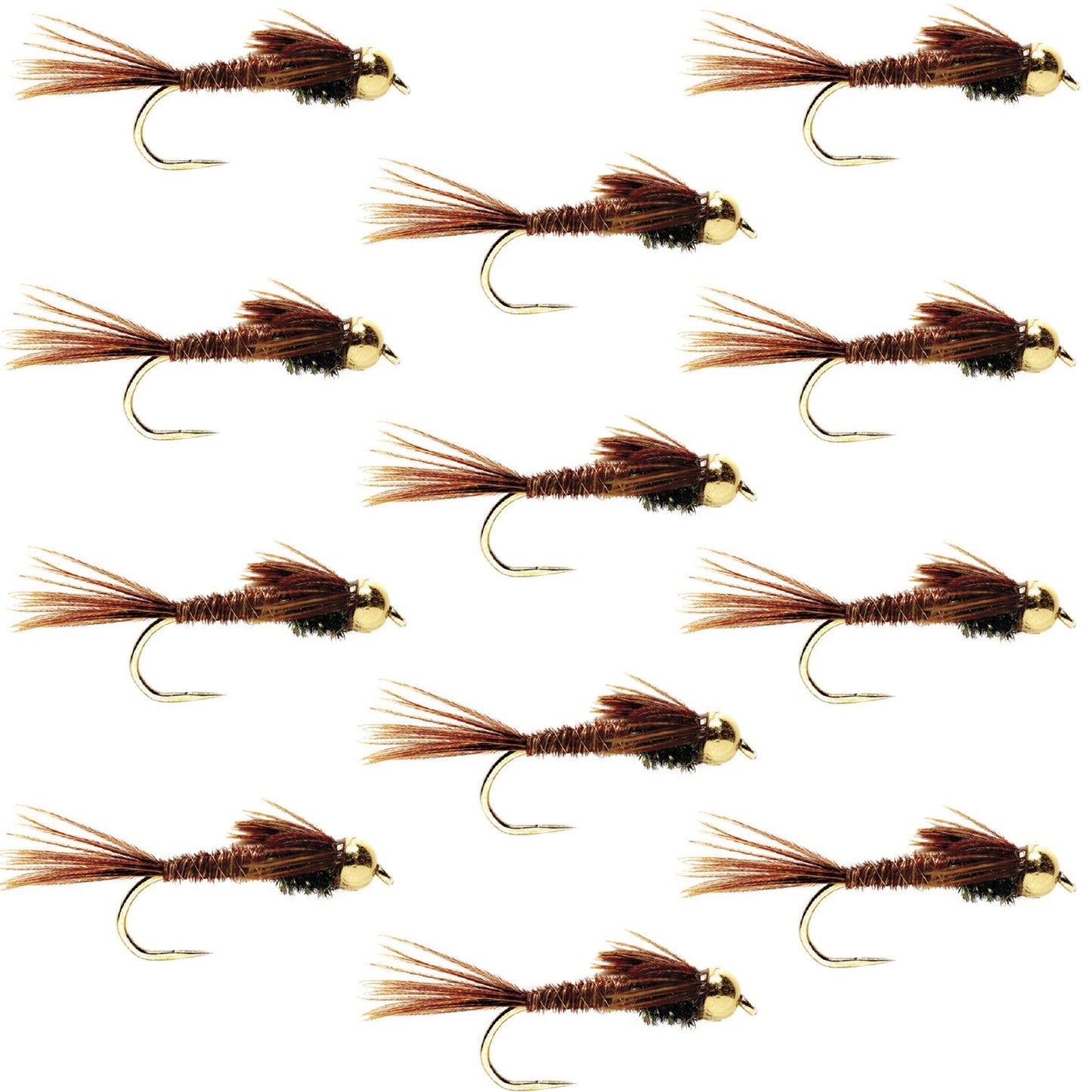 The Fly Fishing Place Barbless Bead Head Pheasant Tail Nymph Fly 1 Dozen Flies Hook Size 14