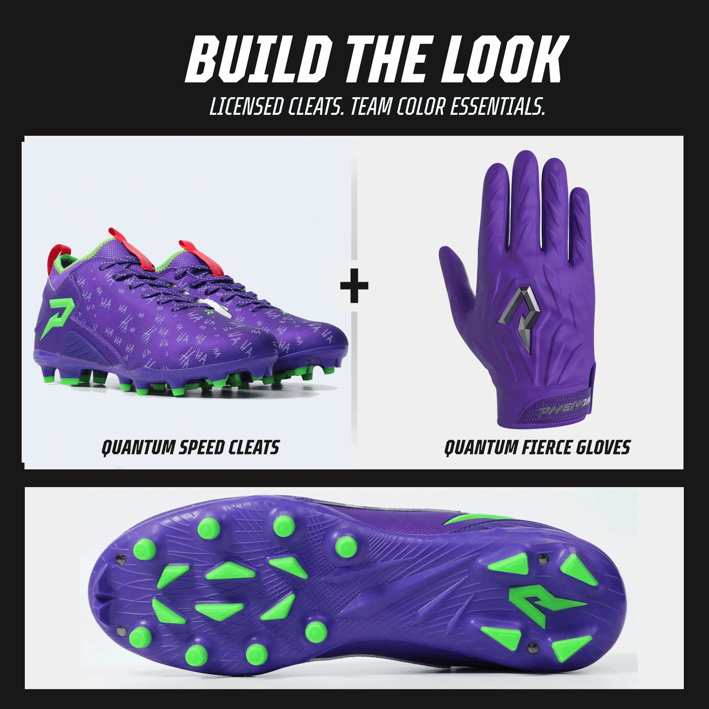 Phenom Classic 'The Joker' Football Cleats - Quantum Speed by Phenom Elite - Angler's Pro Tackle & Outdoors