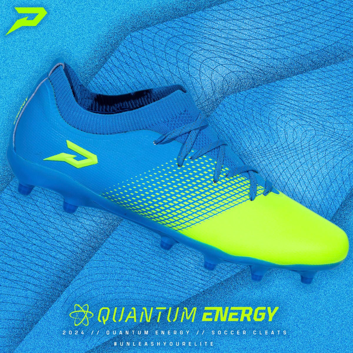 Phenom Quantum Energy: All Purpose Cleats - Columbia Blue & Slime - Angler's Pro Tackle & Outdoors