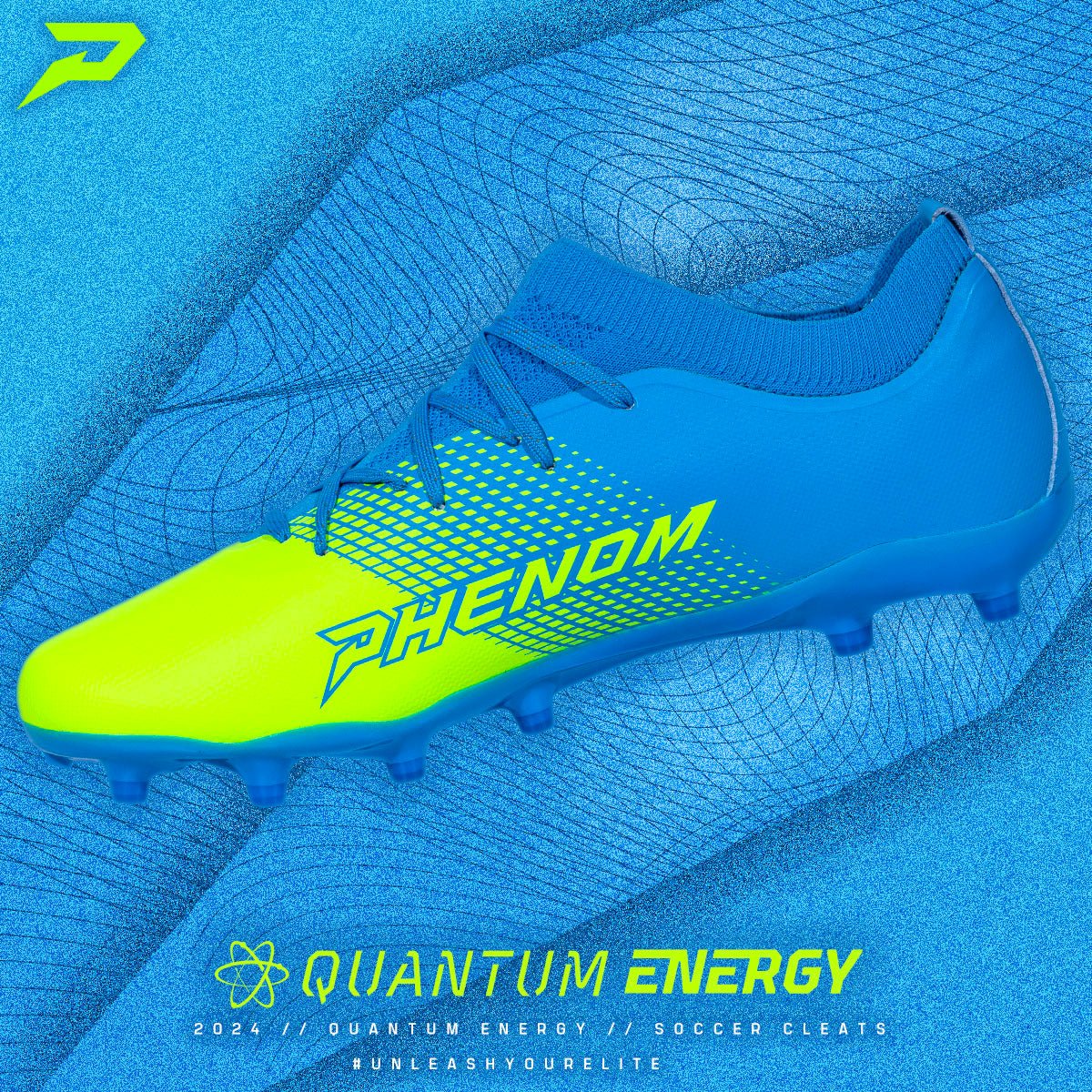 Phenom Quantum Energy: All Purpose Cleats - Columbia Blue & Slime - Angler's Pro Tackle & Outdoors