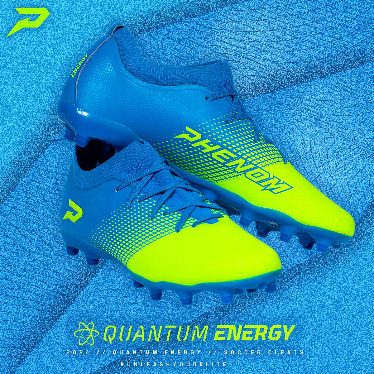 Phenom Quantum Energy: All Purpose Cleats - Columbia Blue & Slime - Angler's Pro Tackle & Outdoors