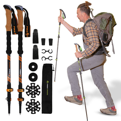 Pike Trail Carbon Fiber Trekking Poles: High Performance Hiking Sticks for Hiking, Hunting, Trekking and Nordic Walking - Angler's Pro Tackle & Outdoors