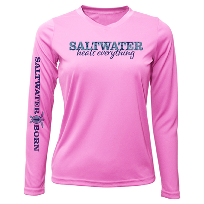 Saltwater Born Key West, FL "Saltwater Heals Everything" Long Sleeve UPF 50+ Dry-Fit Shirt